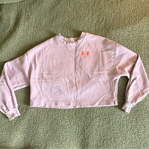 Under Armour Light Pink Sweatshirt with Orange Logo
